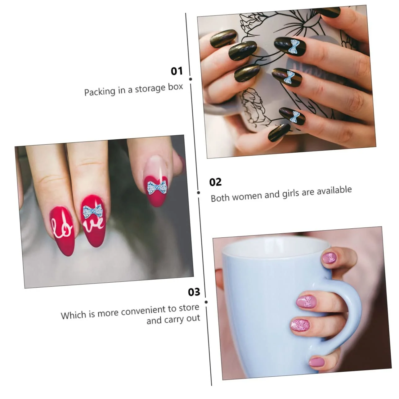 Набір для нігтів (6 коробок) Блискітки Стрази Плоскі Металеві Блискітки для акрилових нігтів, фото №4