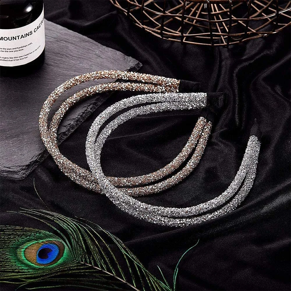 Обруч для волосся зі стразами, 3 штуки, модний, фото №8