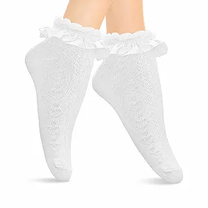 Носки WLLHYF с рюшами Белые - Фото 1