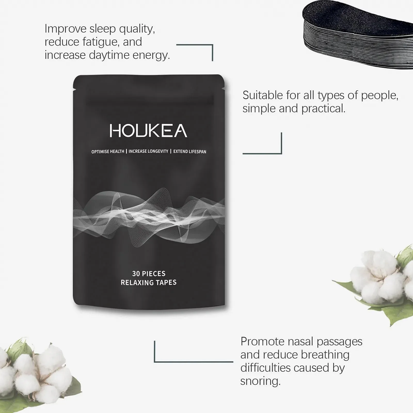 Полоски от храпа Pilipane, одноразовая лента для рта, мгновенный эффект, фото №2