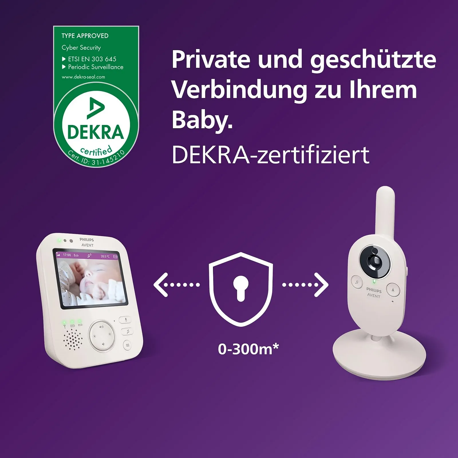 Відеоняня Philips Avent Premium SCD891/26 з камерою, дисплей 3,5 дюйма, x4 зум, нічне бачення, колискові, термометр, білий, фото №5