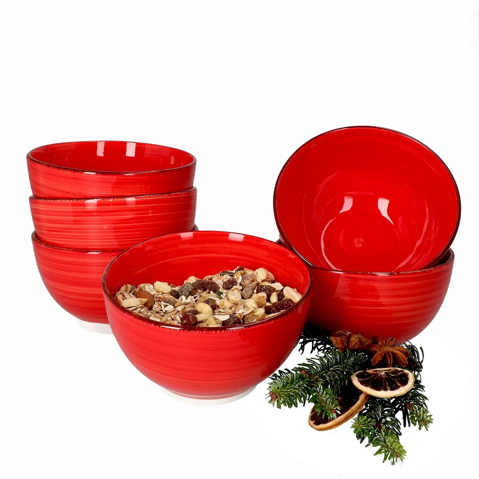 Миска MamboCat Chrissi Набор из 6 штук, Красный, 500 мл, Диаметр 14 см, фото №4