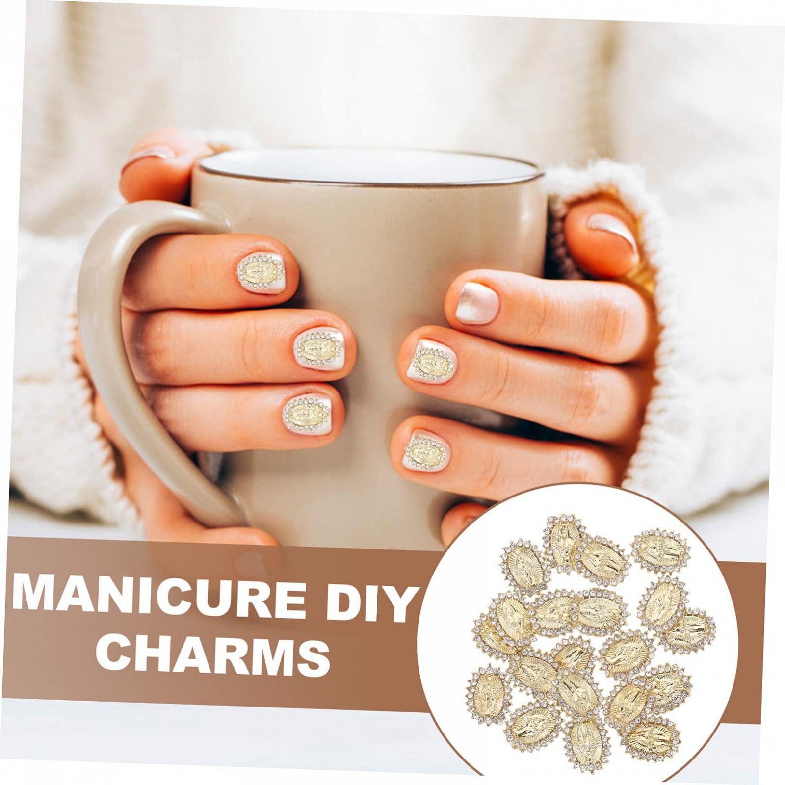 Украшения для ногтей FRCOLOR 100 шт металлические украшения для маникюра блестящие камни для натуральных и искусственных ногтей, фото №7