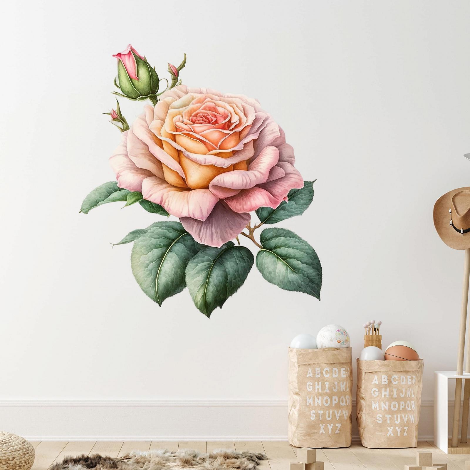 Наклейка на стіну GRAZDesign Flowers Rose 34 x 30 см, фото №3 Наклейка на стіну GRAZDesign Flowers Rose 34 x 30 см, фото №3