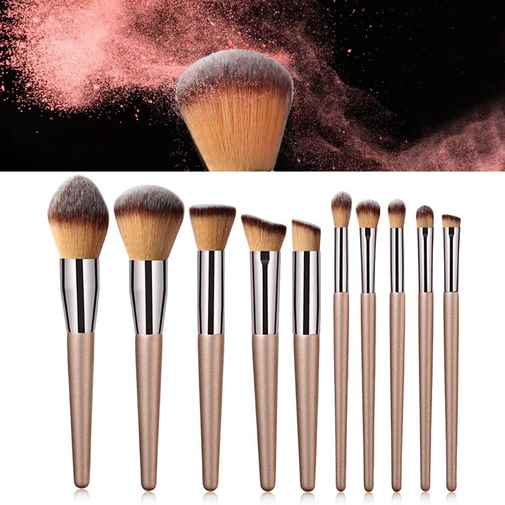 Кисти для макияжа Набор 10 штук Champagne Gold, фото №3