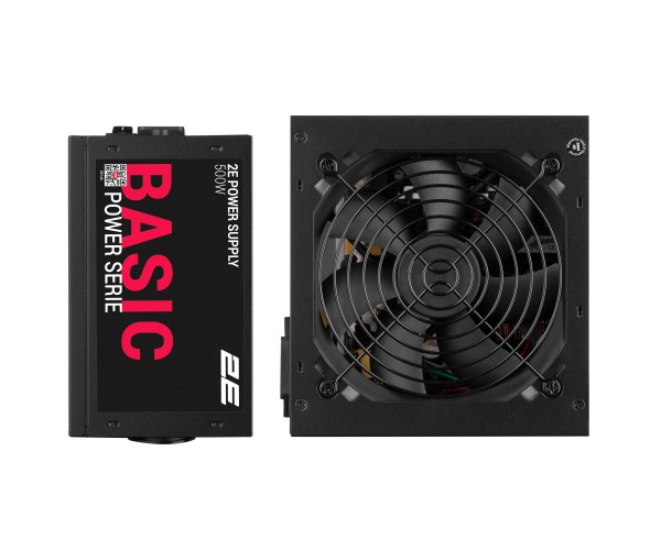 2E Блок живлення Basic Power 500W 80 120мм 1xMB 24pin(20+4), 1xCPU 8pin(4+4), 3xMolex 4xSATA 2xPCIe 8pin(6+2), фото №2
