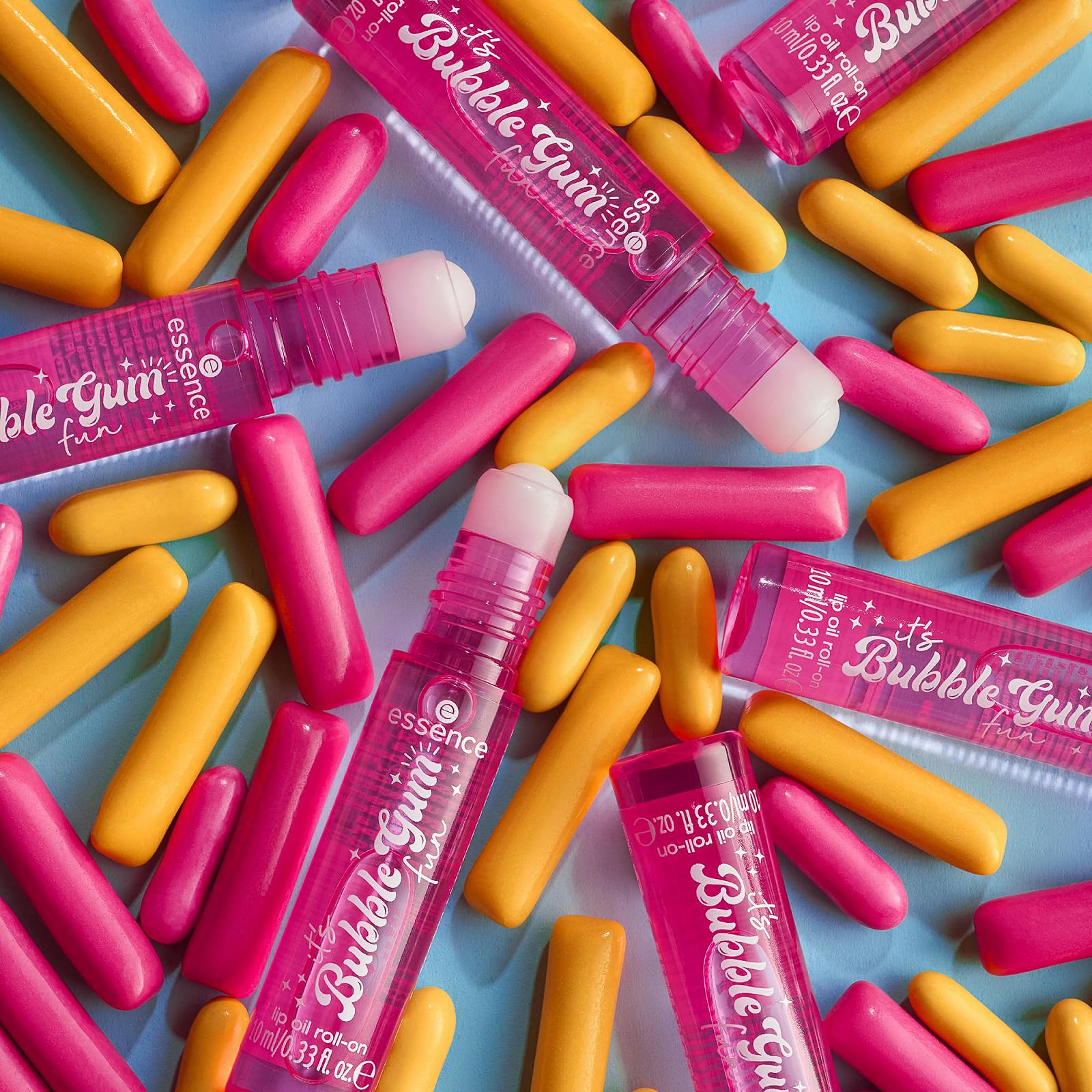 Блеск для губ Essence It's Bubble Gum Fun Lip Oil Roll-On No. 01 Прозрачный Питательный с маслами Блестящий Веган Без консервантов Без парабенов Упаковка 4 шт. (4 x 10 мл), фото №7