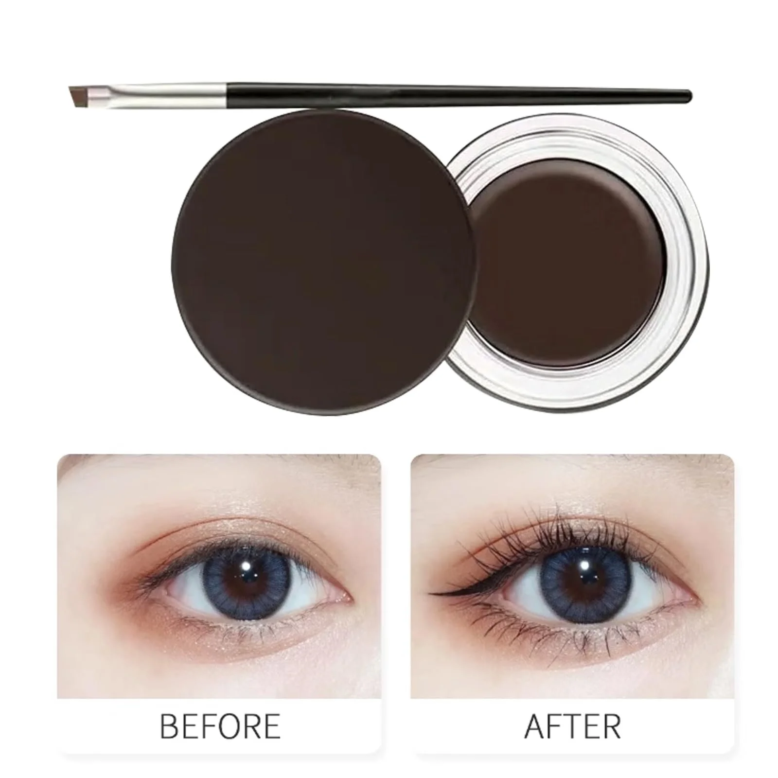 Підводка JCUGSBS Waterproof Gel Eyeliner Set Гелева Водостійка З Кистями Коричневий, фото №3 Підводка JCUGSBS Waterproof Gel Eyeliner Set Гелева Водостійка З Кистями Коричневий, фото №3