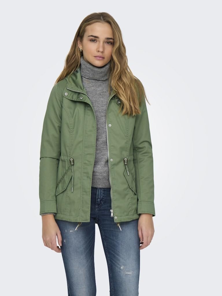 Женская переходная куртка ONLY ONLLorca Canvas Parka Легкая куртка с капюшоном, фото №4