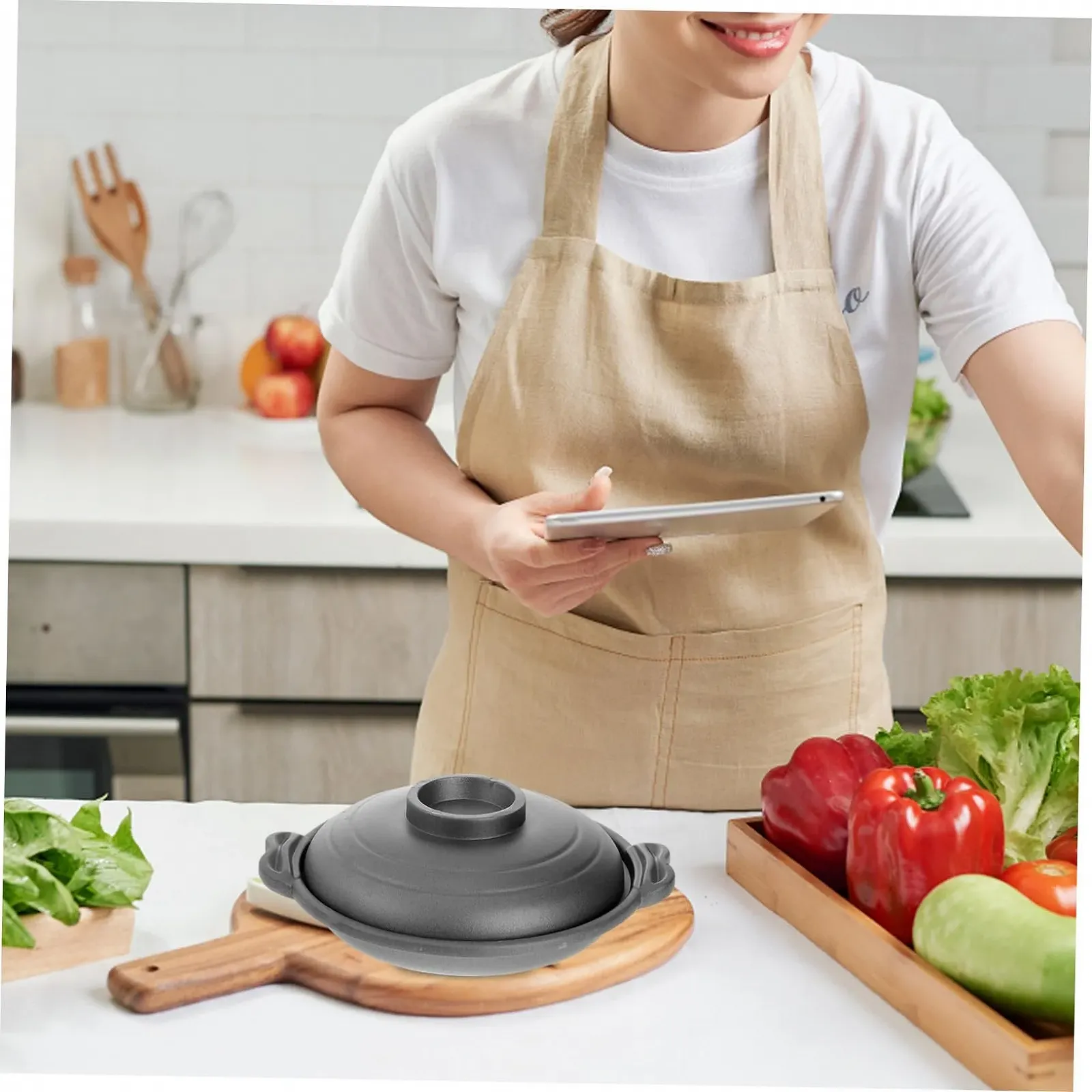 Каструля Veemoon Керамічна Антипригарна з кришкою, фото №2 Каструля Veemoon Керамічна Антипригарна з кришкою, фото №2