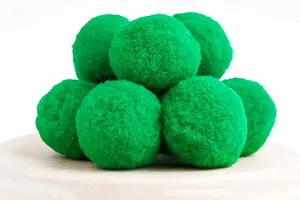 Помпоны для рукоделия Лентомания бархатные 30 мм Dark green 10 шт (POM30-15) - Фото 1