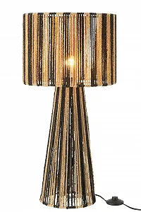 Настільна лампа J-Line Stripes Ropes Metal/Paper Black/Natural - Фото 1