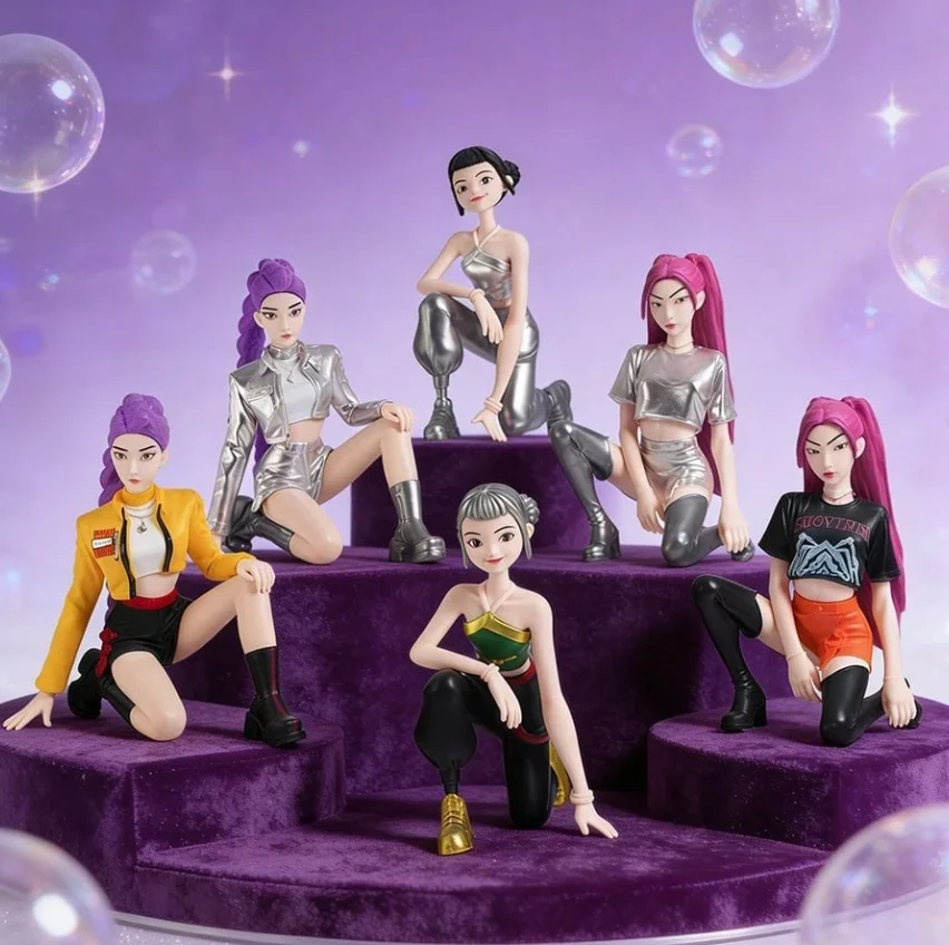 Набір фігурок Кпоп мисливиці на демонів KPop Demon Hunters 6 шт: Румі, Міра, Зої дитячі іграшки 8 см, фото №1