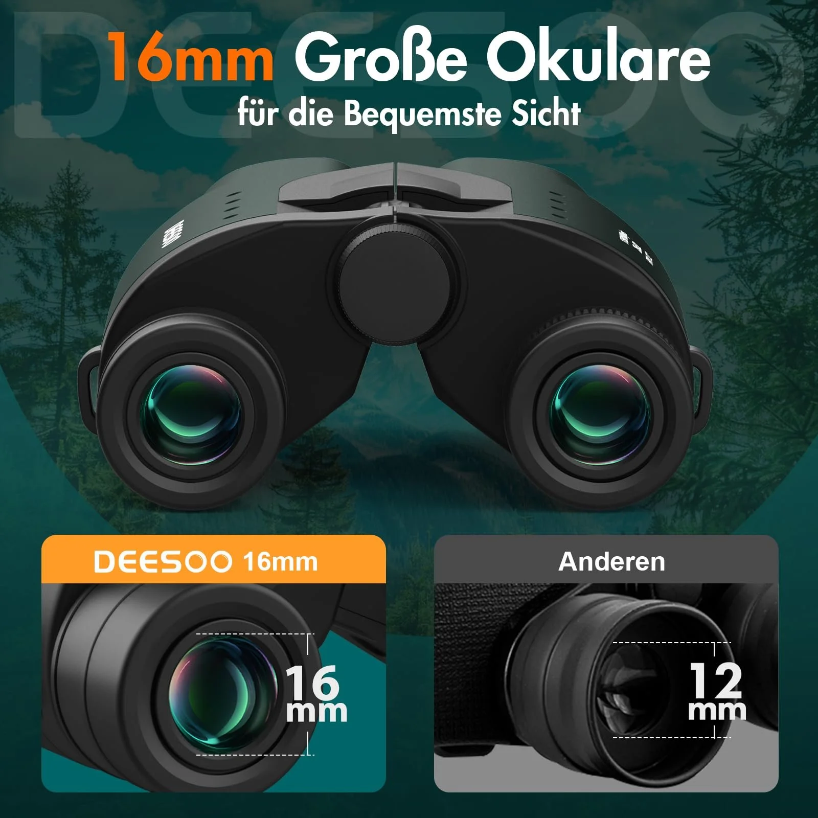 Бінокль deesoo 25x32 Compact BAK4, фото №4