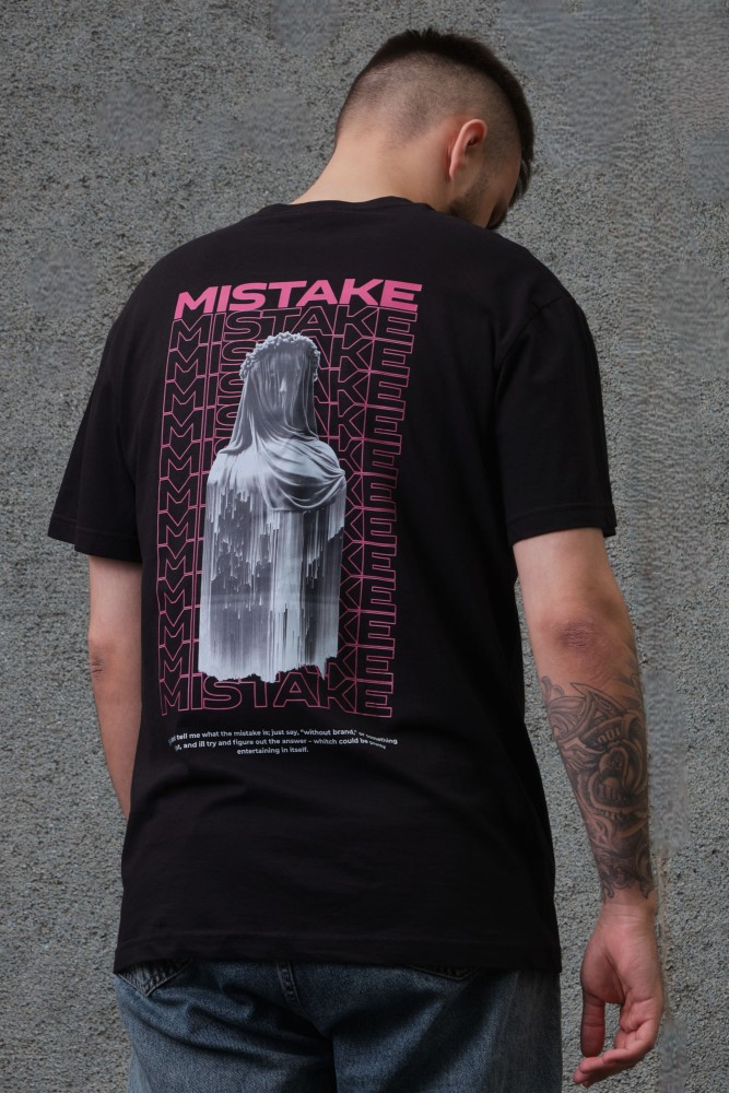Оверсайз футболка з принтом Without mistake black, фото №1