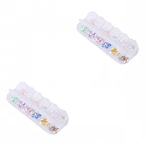 Стразы для ногтей FRCOLOR, 2 шт, 12 цветов, радужные, камни в форме листьев - Фото 1