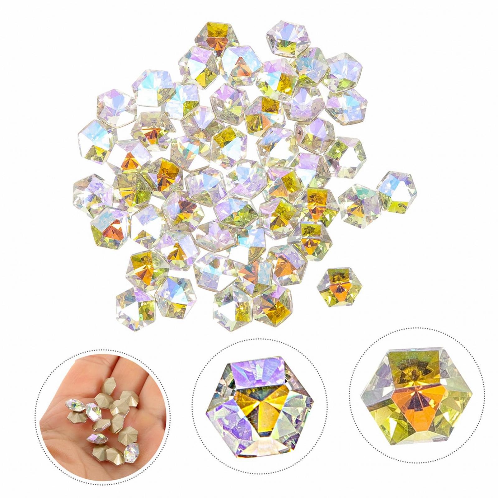Стразы для ногтей Healvian, шестиугольные, 50 шт., фото №9