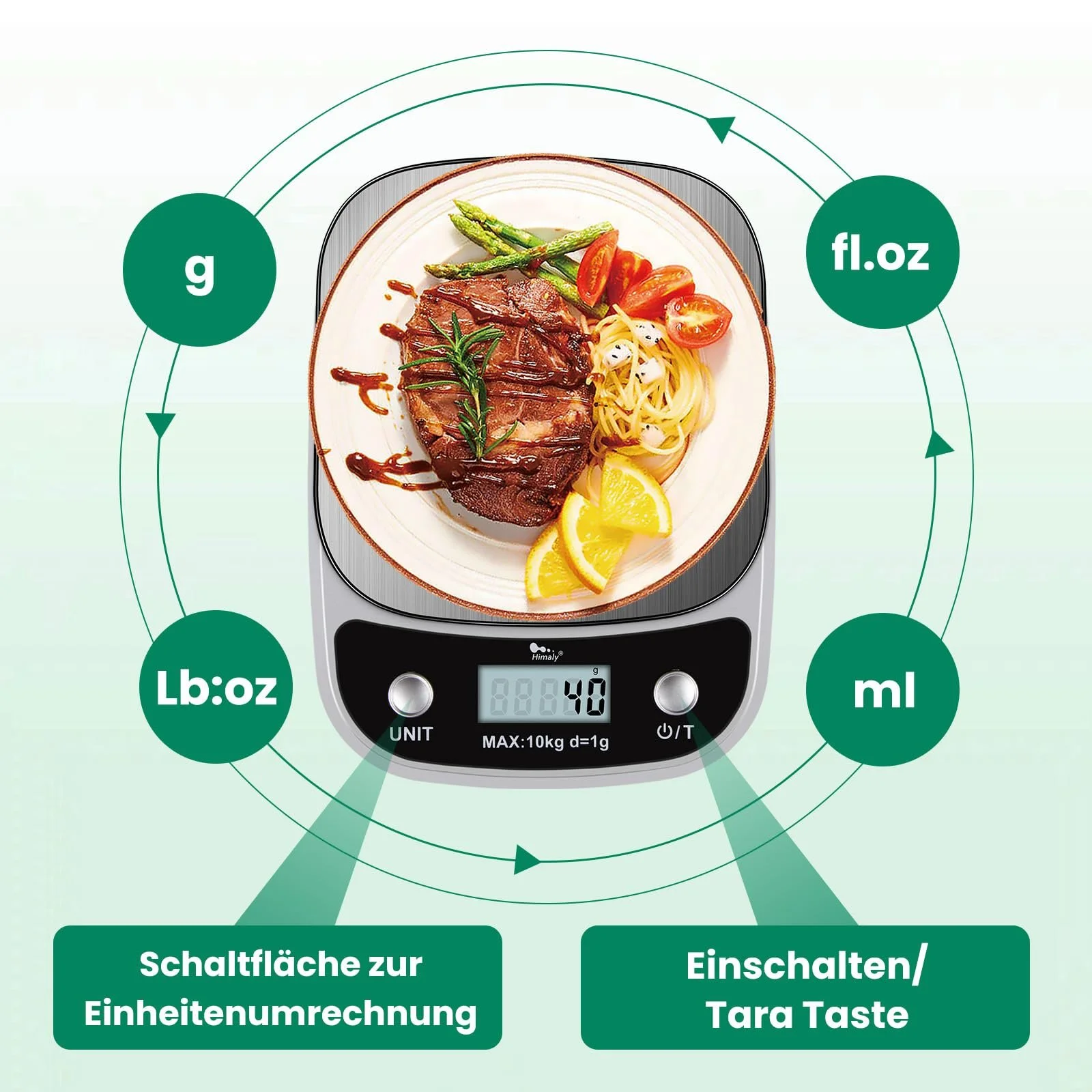 Кухонні ваги Uten 8 kg 1 g LCD White, фото №4 Кухонні ваги Uten 8 kg 1 g LCD White, фото №4