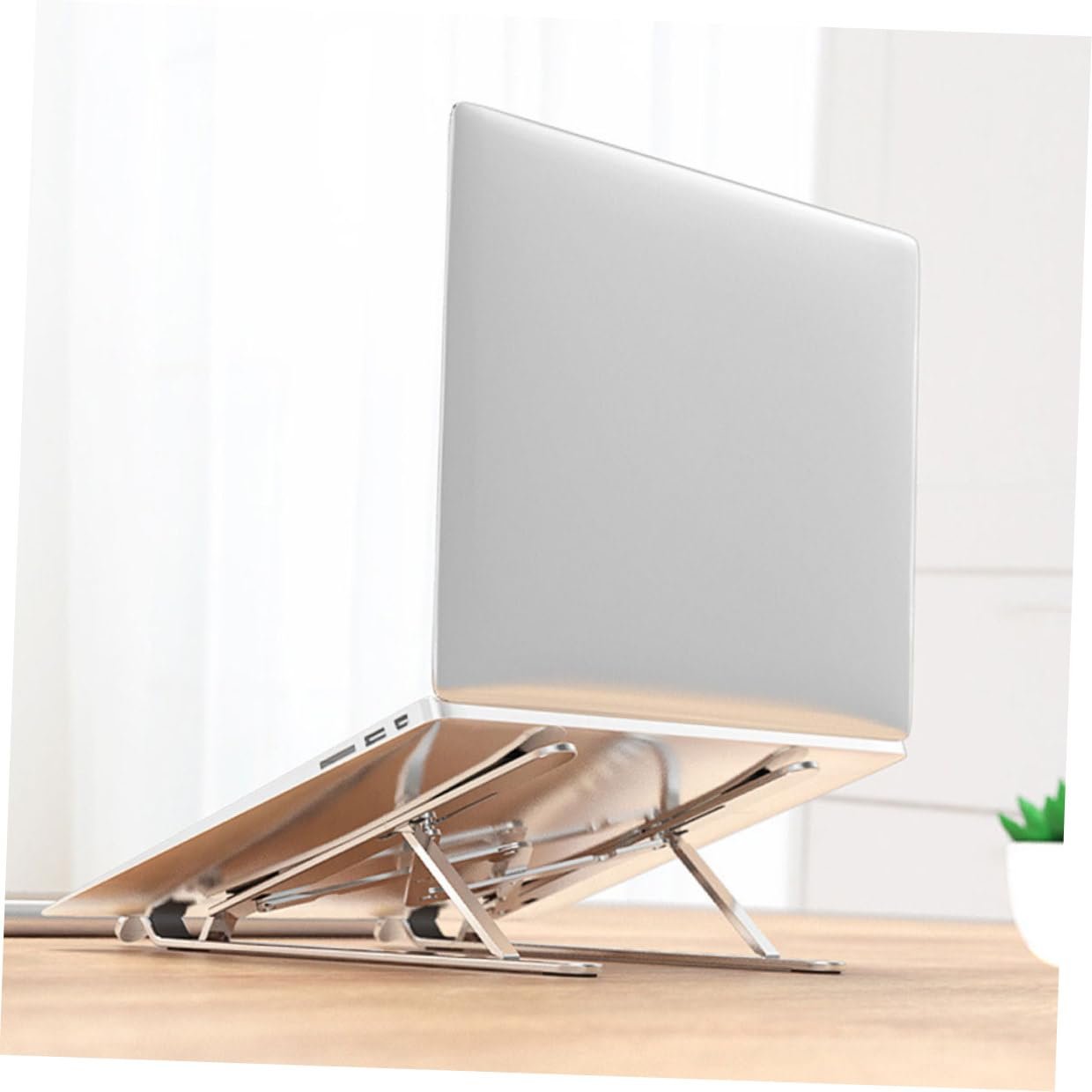 Регулируемая подставка для ноутбука VANZACK из прочного алюминиевого сплава, складная, легкая, портативная подставка для компьютера, совместимая со всеми ноутбуками, фото №8