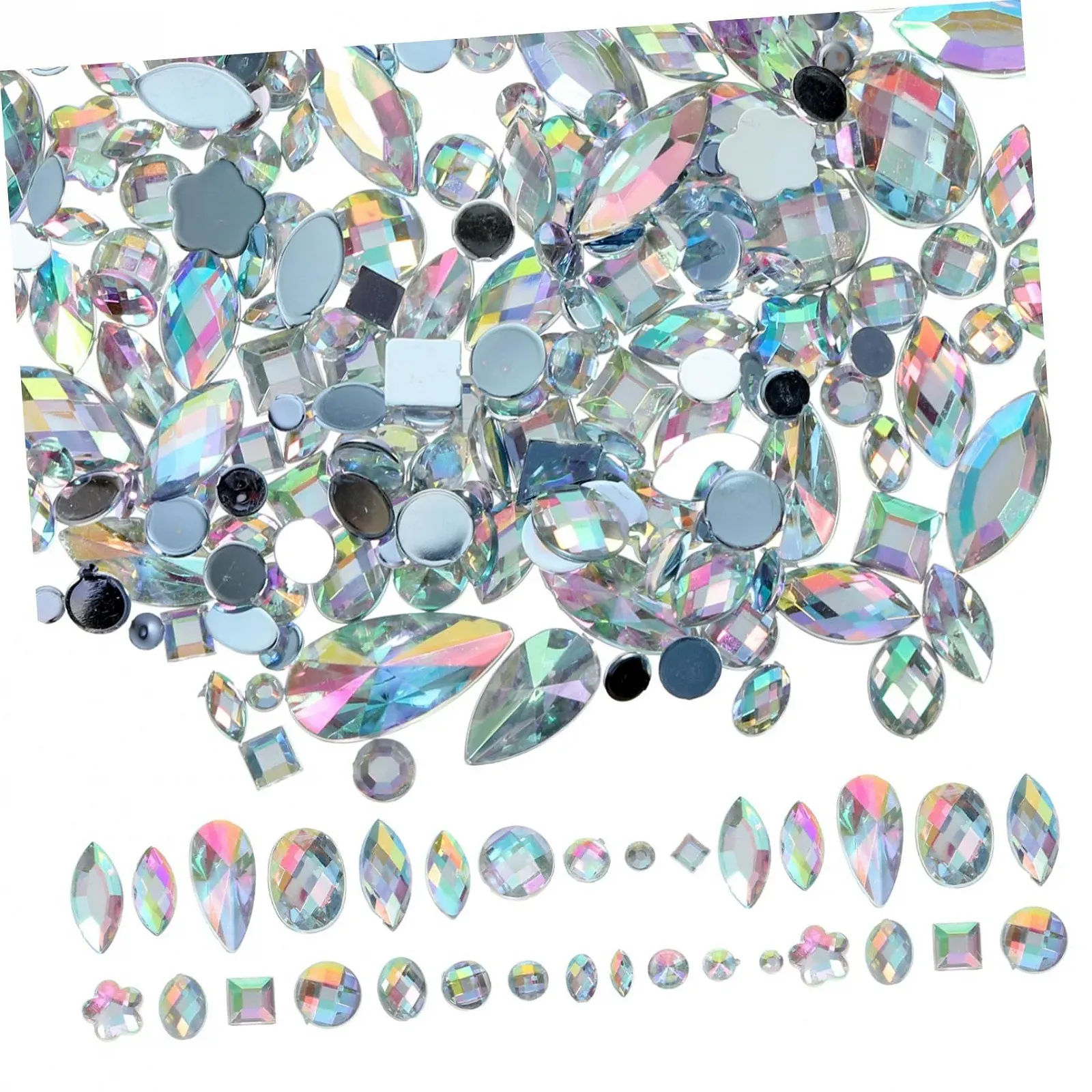 Стразы акриловые PLAFOPE Плоские Разноцветные, 300 шт, фото №1