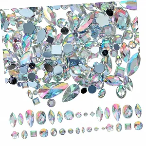 Стрази акрилові PLAFOPE Плоскі Різнокольорові, 300 шт - Фото 1