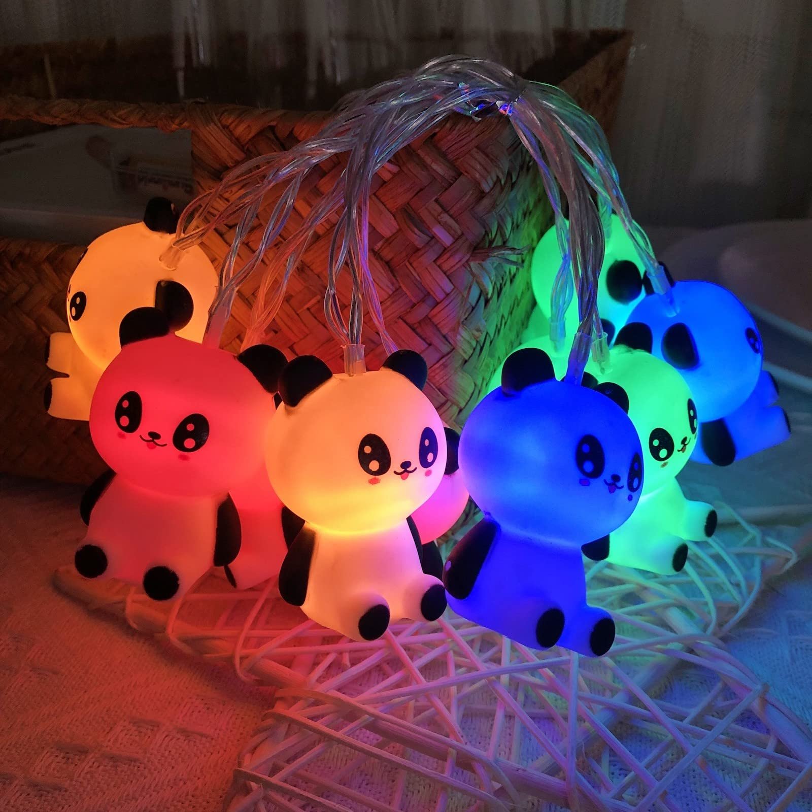 Гирлянда Riaxuebiy Фея, 10 LED, 1,65 м, Панда, разноцветный, фото №8