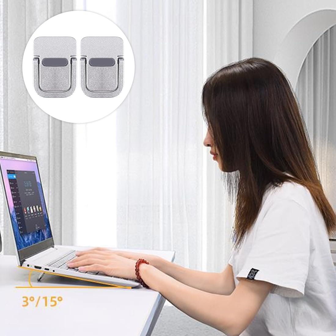 Подставка для ноутбука Мини Пара, Портативная Подставка для Клавиатуры для Стола, Складная Невидимая Подставка для Ноутбука, Подставка для Ноутбука Самоклеящаяся Компьютерная Подставка для Всех Ноутбуков Серебряная, фото №6 Подставка для ноутбука Мини Пара, Портативная Подставка для Клавиатуры для Стола, Складная Невидимая Подставка для Ноутбука, Подставка для Ноутбука Самоклеящаяся Компьютерная Подставка для Всех Ноутбуков Серебряная, фото №6
