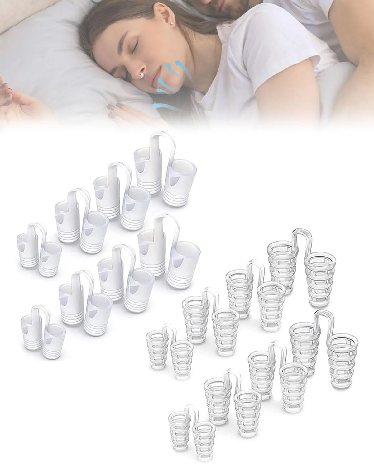 Набір затичок від хропіння (8 шт.) Багаторазові від хропіння Силіконові, фото №1