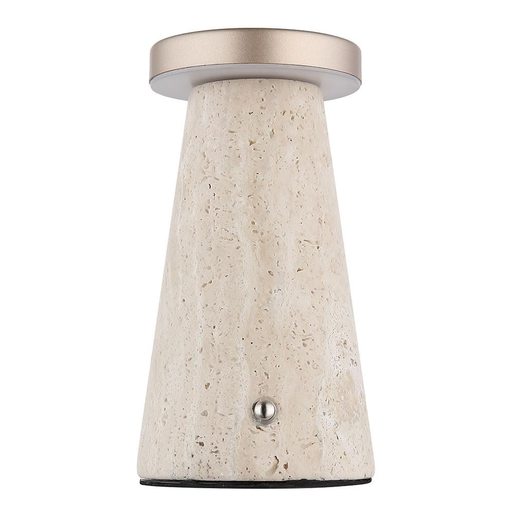 Настольная лампа GLOBO LED Аккумуляторная Сенсорная Камень Травертин CCT 1.2 Вт 138 лм 9x16 см Капучино, фото №6