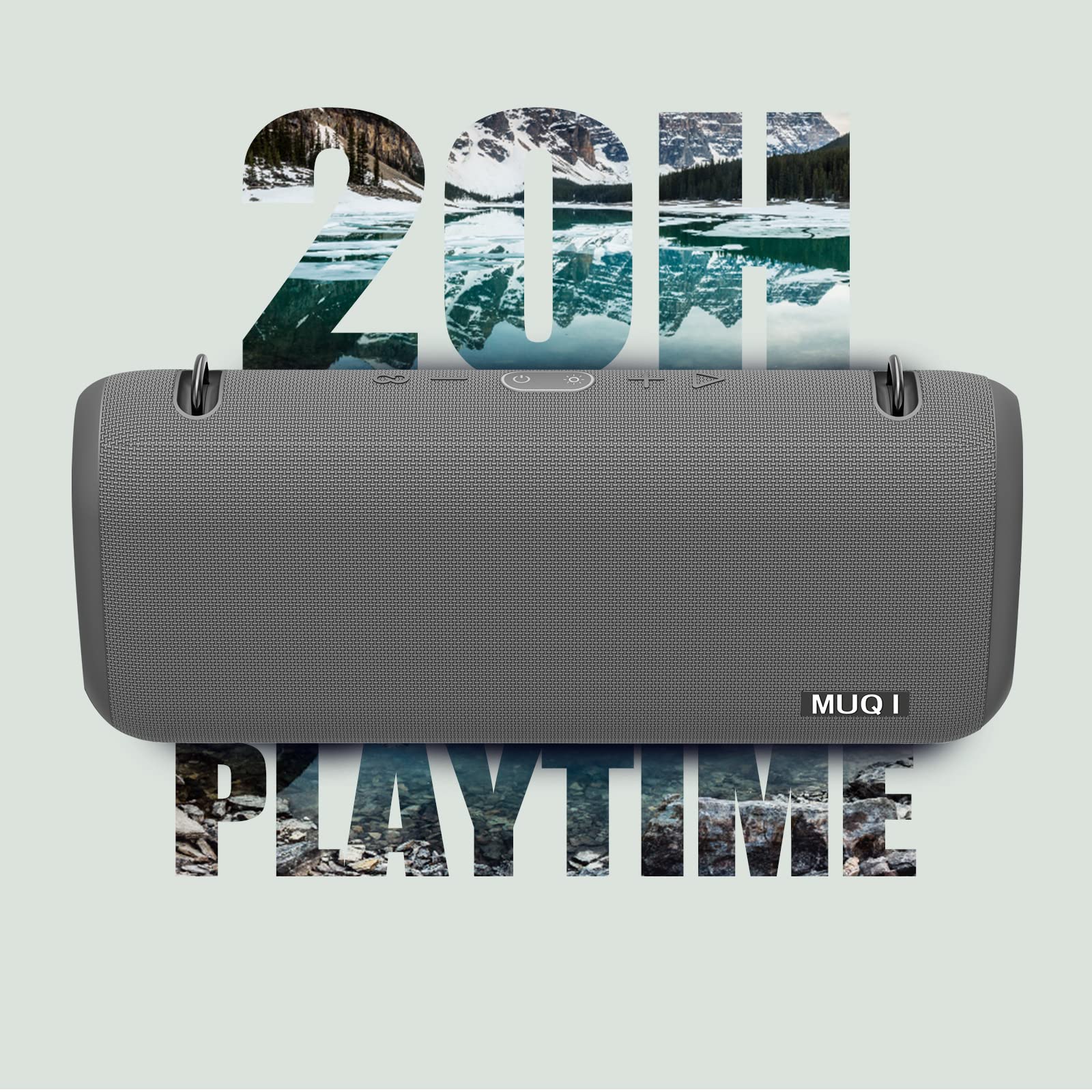 Портативна колонка MUQI Boombox IPX5 Waterproof Wireless Music Box 70W Extra Bass 20 Hours Playtime Outdoor TWS RGB LED Light (Grey), фото №4