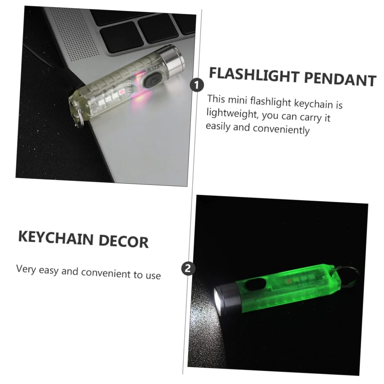 Міні Ліхтарик GALPADA USB Акумуляторний для Ключів LED для Кемпінгу на Відкритому Повітрі Надзвичайних Ситуацій Іграшка, фото №3