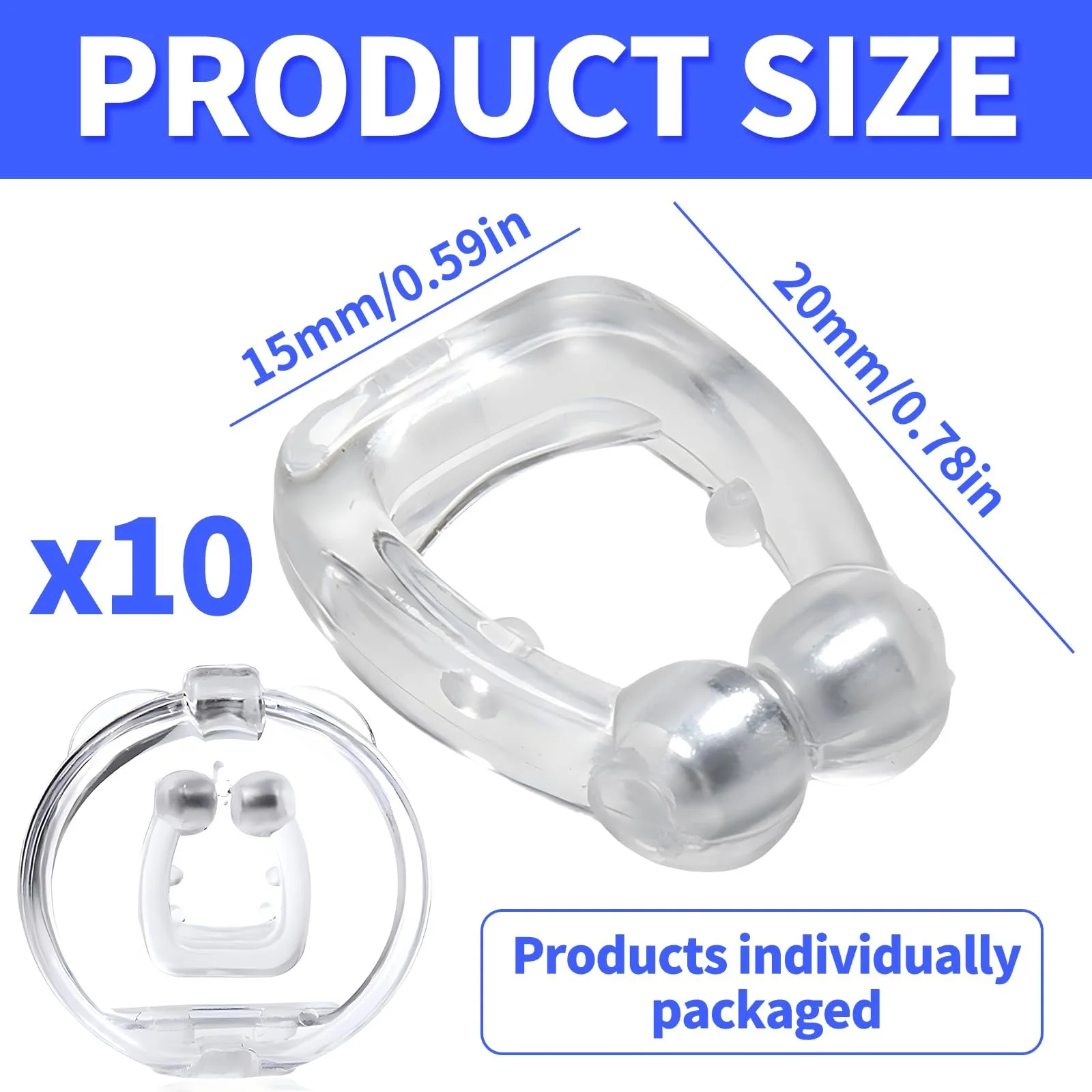 Стопери від хропіння (10 шт) Силіконова магнітна кліпса для носа, фото №2