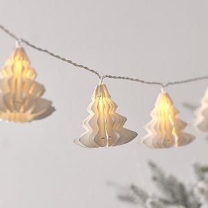 Гірлянда Lights4fun 10 LED Ялинка Папір від батарейок 1,8 м Білий - Фото 1