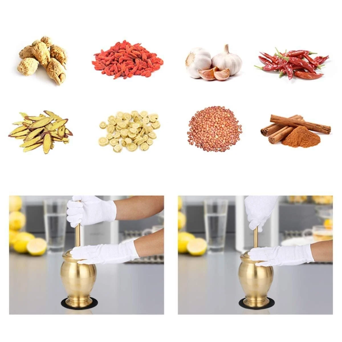 Ступка з товкачиком Brass Spice Mill Міцна Легка у очищенні, фото №6