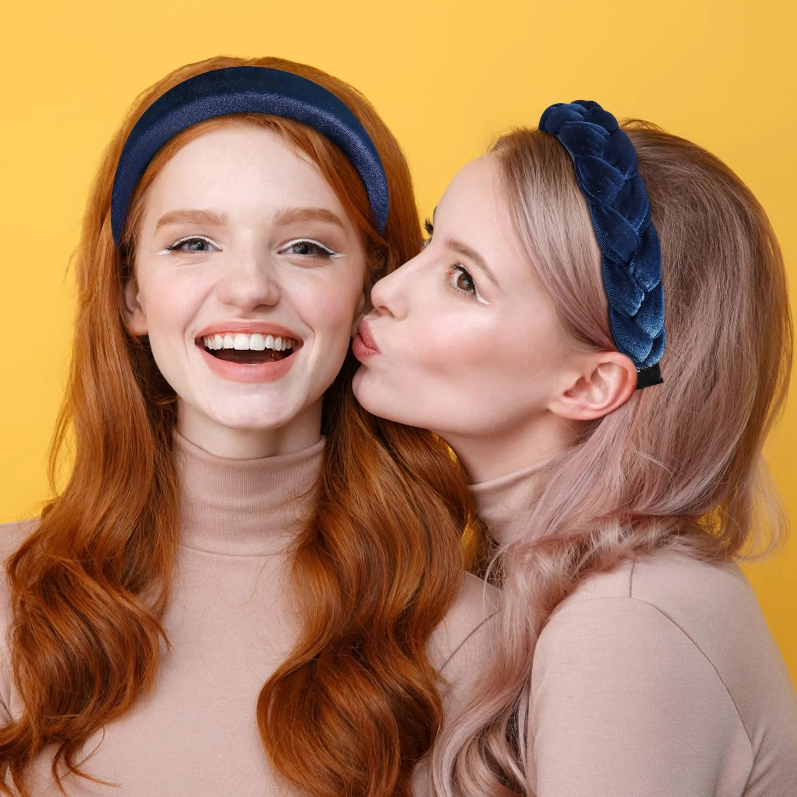 Набір обручів на голову 3 шт. Оксамитова, фото №5