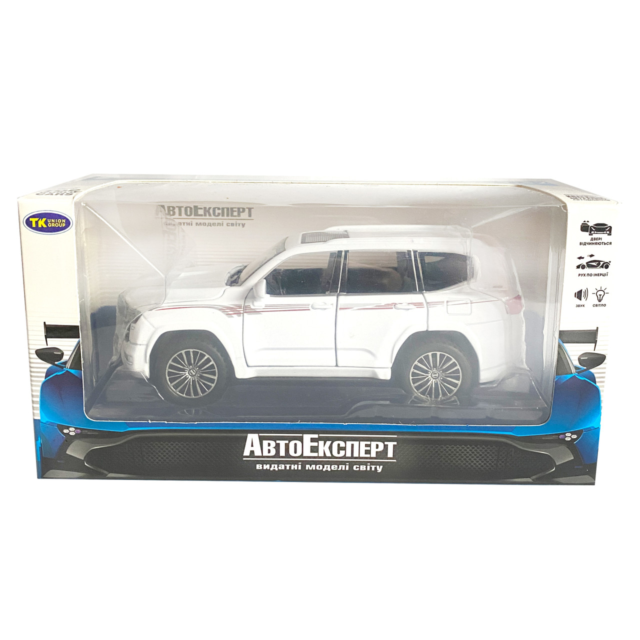 Игрушечная машинка металлическая Toyota Land Cruiser 300 тойота ленд крузер белый звук свет инерция откр, фото №7