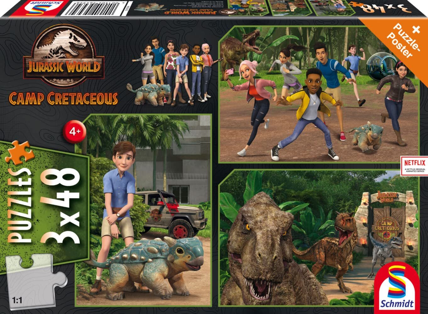Детский пазл Schmidt Spiele Jurassic World Adventures on Isla Nublar 3 x 48 элементов (56434), фото №1