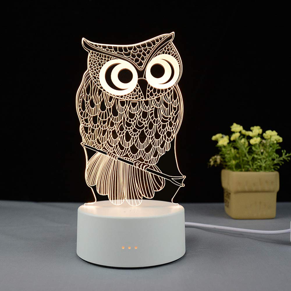 Лампа Mengjay 3D Owl LED для девочки 7 лет, фото №5