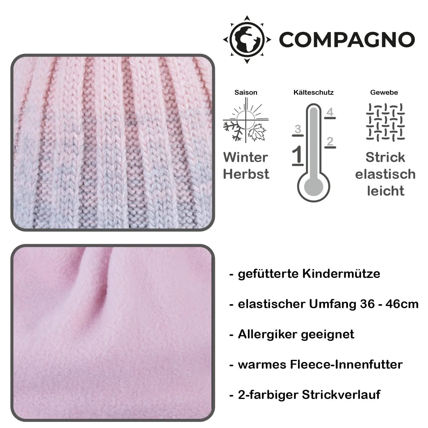 Детская зимняя шапка Compagno для девочек, фото №3 Детская зимняя шапка Compagno для девочек, фото №3