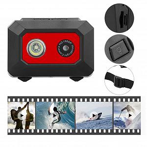 Камера Cocoarm Head Mounted 1080P HD Sports с передней фарой для активных видов спорта поддержка карты памяти 32G TF Черный Красный synthetic.ua - Фото 1