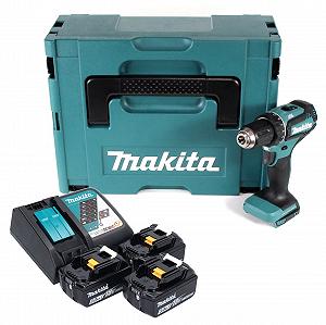 Дриль-шуруповерт Makita DDF 485 RF3J Бездротовий 18 В 50 Нм Безщітковий + 3 х Акумулятори 3.0 Агод + Зарядний пристрій + Makpac - Фото 1