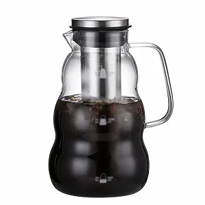 Кавник Cold Brew Iced Tea Water Glass Jug з фільтром з нержавіючої сталі, подвійного призначення, інструмент для еспресо - Фото 1