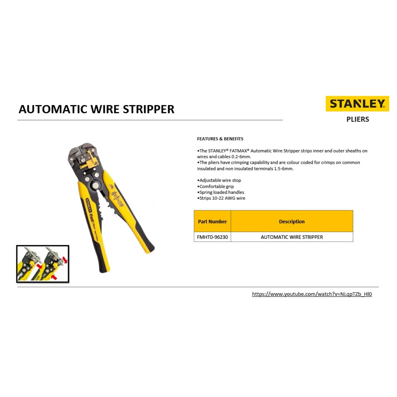 Автоматический стриппер и режущие плоскогубцы Stanley FatMax FMHT0-96230 0.2-6 мм² 21 см, фото №5