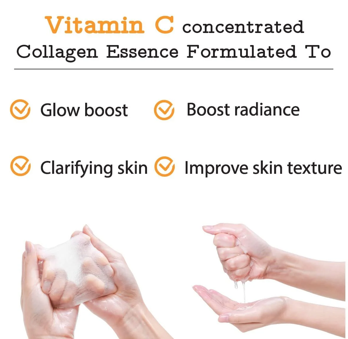 Тканинна маска для обличчя MEAROSA Vitamin C Collagen Essence Premium Quality для чутливої шкіри (набір 8 типів масок), фото №2