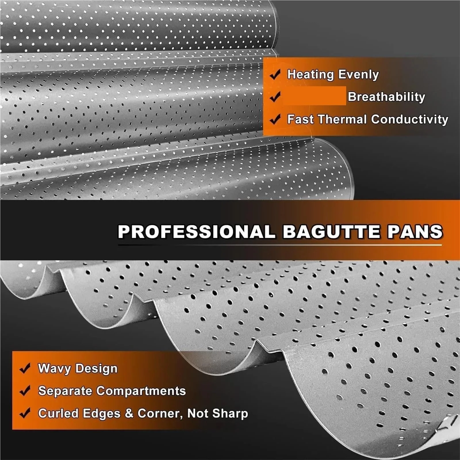 Форма для випікання хліба 3 Groove Black хвиляста чорна для духовки та тостера, фото №4