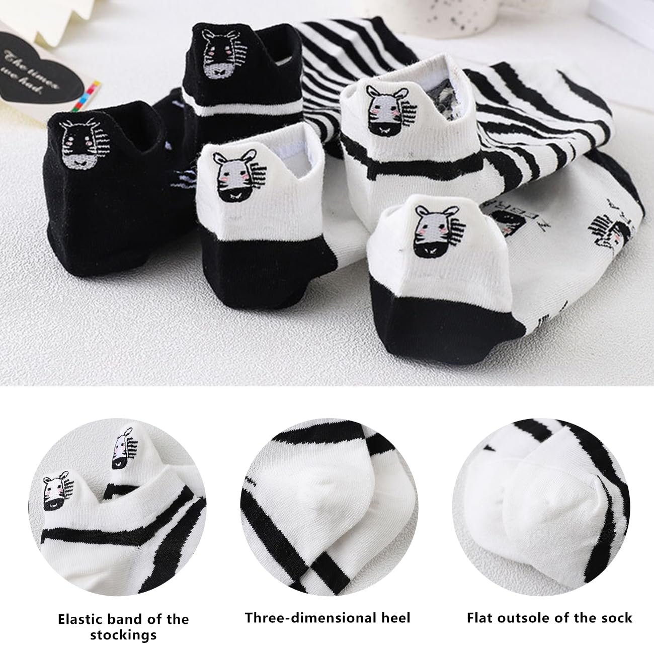 Женские носки Initlove, 5 пар, низкие, повседневные, невидимые носки-следки, фото №6