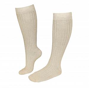 Женские гольфы в рубчик Weri Spezials Хлопок Мягкий пояс Выше колена Длинные носки - Фото 1