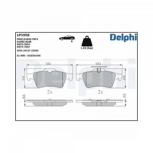 Комплект тормозных колодок дискового тормоза DELPHI LP1958 - Фото 1