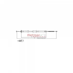 Трос стояночного тормоза METZGER 12.0724 для FIAT задний правый - Фото 1