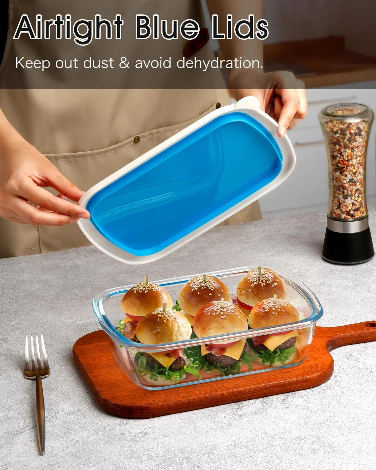 Форма для запекания NUTRIUPS Mini с крышкой 22 x 17 см 1.25 л Glass, фото №4